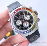 Noob V13 1:1 Copy Rolex Rainbow Daytona Watch in 7750 904L Stainless Steel Oysterflex Strap